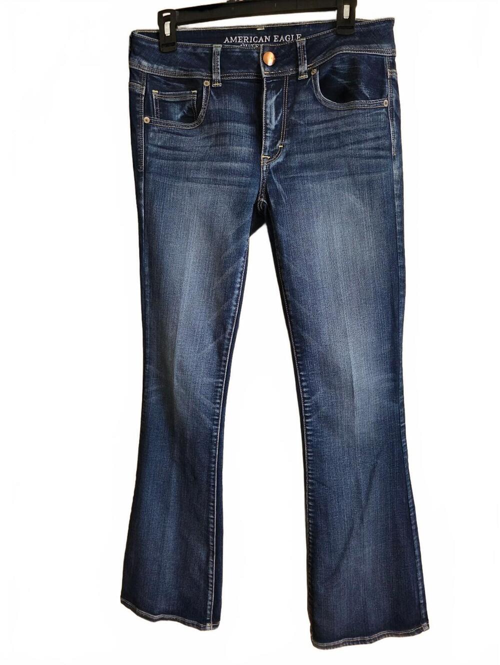 American Eagle Bootcut Jeans in Dark Blue Wash, Size 8 Excellent Condition